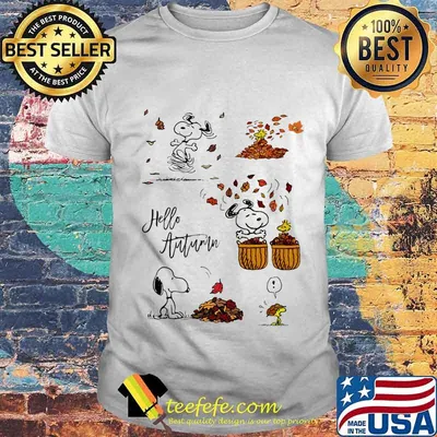 Snoopy hello autumn maple leaves shirt