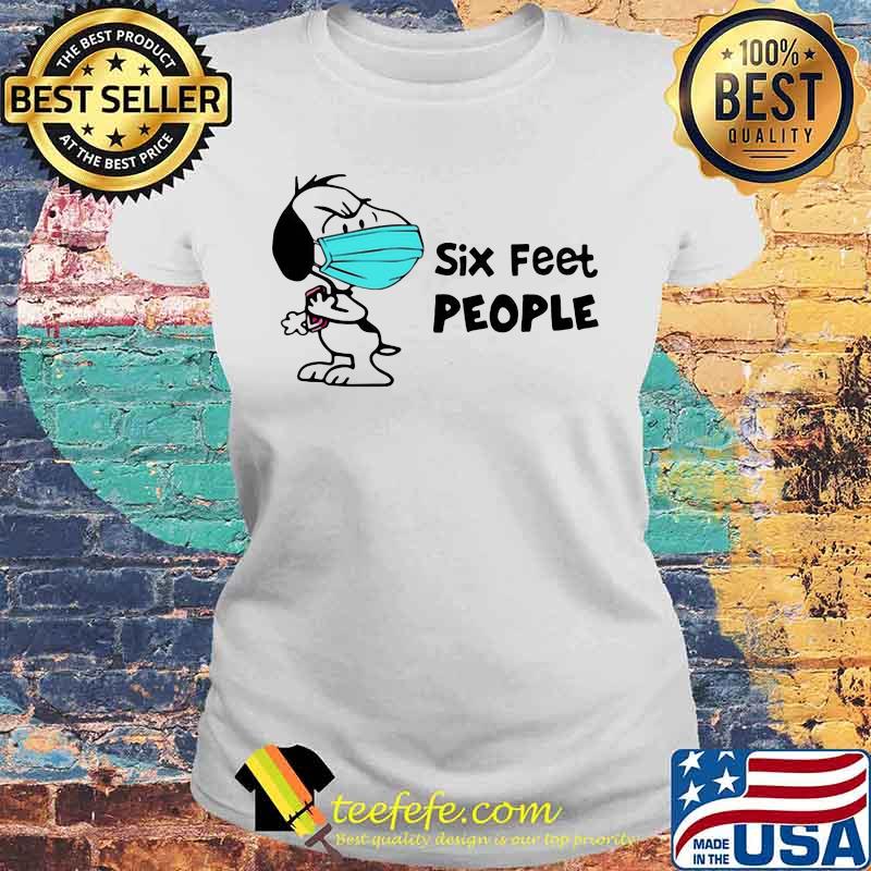 Snoopy mask six feet people s Laides tee Snoopy mask six feet people s Laides tee