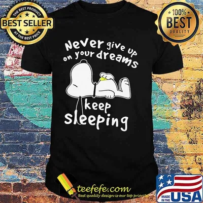 Snoopy never give up on your dreams keep sleeing shirt