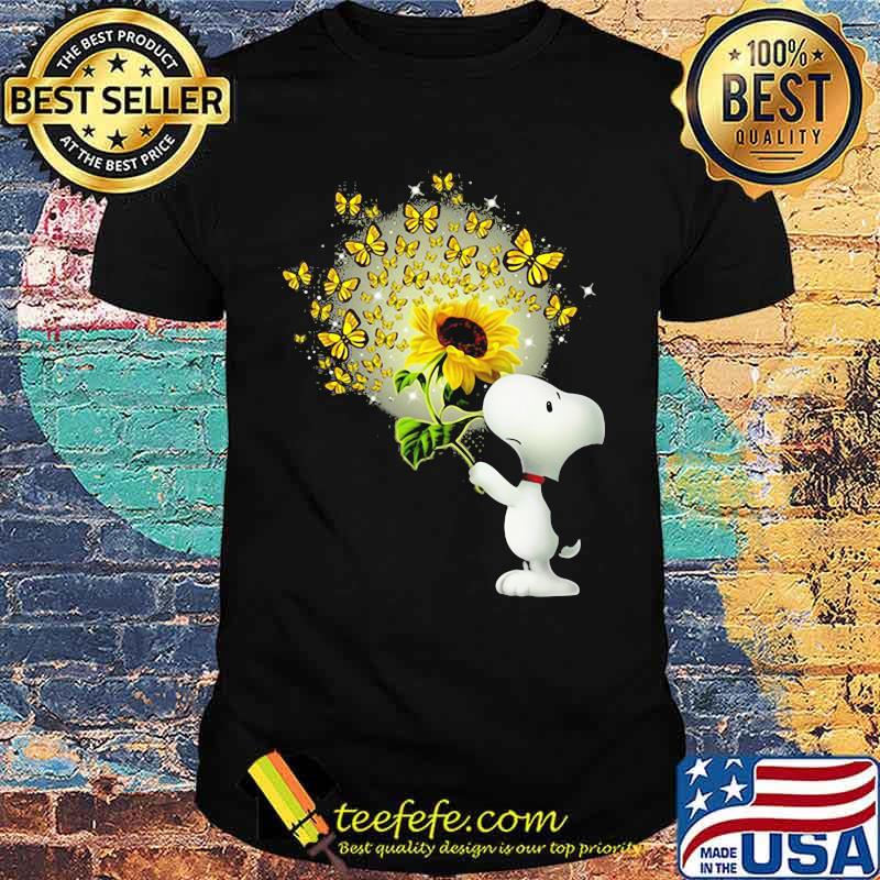 Snoopy with sunflowers butterflies shirt