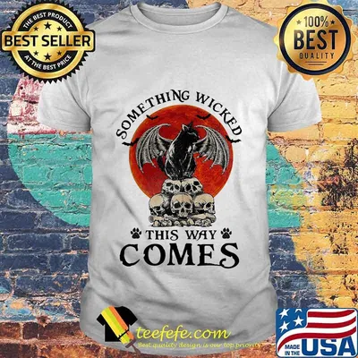Something Wicked This Way Comes Cat Witch Skull Sunset Halloween Shirt