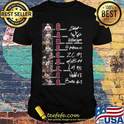 South carolina gamecocks men's basketball players signatures shirt