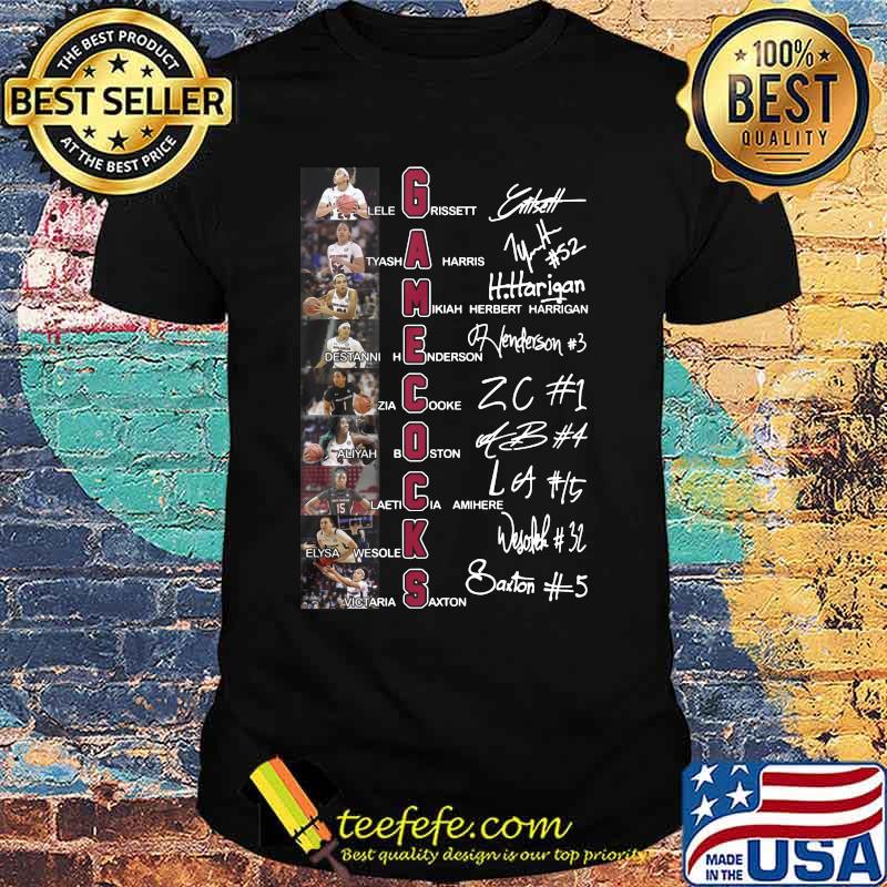 South carolina gamecocks men's basketball players signatures shirt
