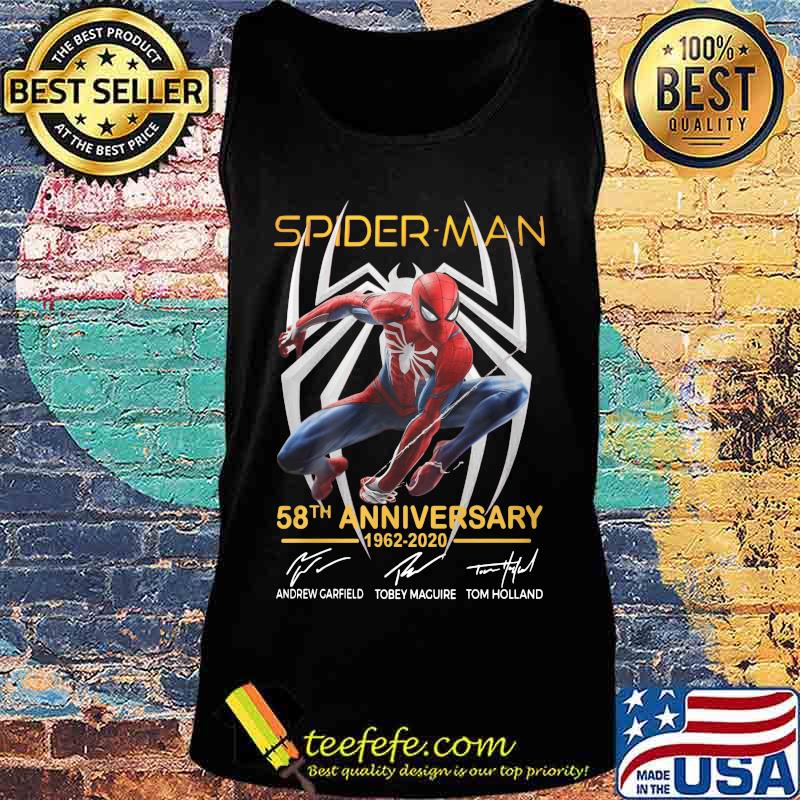 Spider man 58th anniversary 1962 2020 andrew garfield tobey maguire tom holland signatures s Tank top Spider man 58th anniversary 1962 2020 andrew garfield tobey maguire tom holland signatures s Tank top