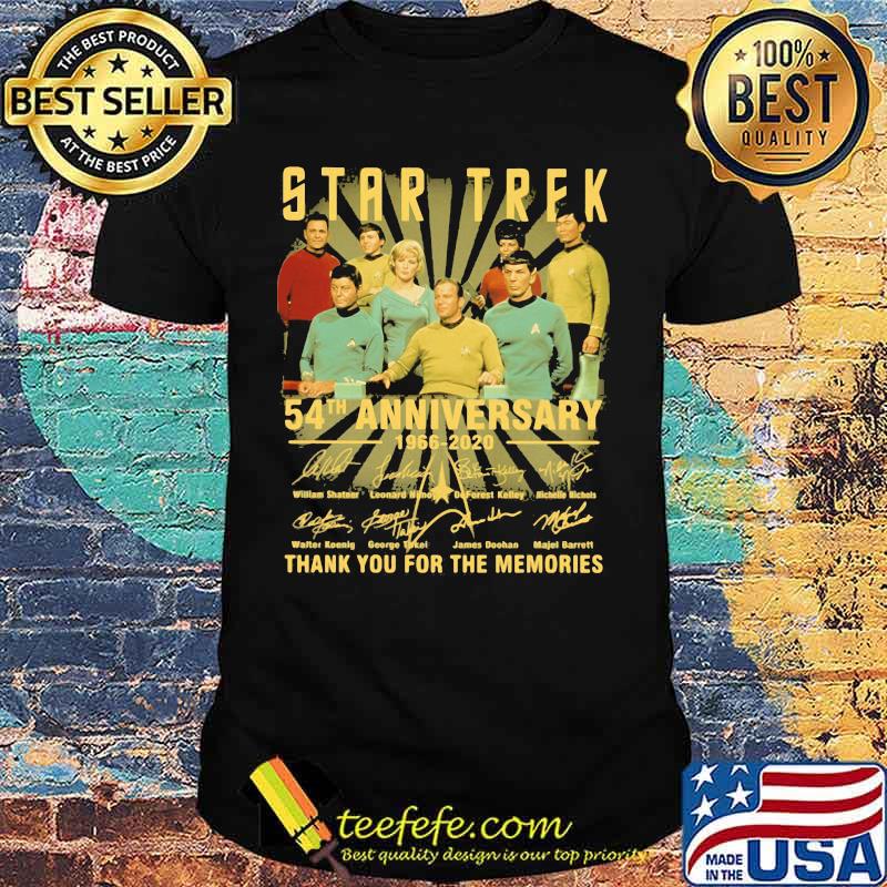 Star trek 54th anniversary 1966 2020 thank you for the memories signatures shirt
