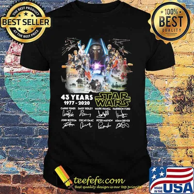 Star wars 43 years 1977 2020 signatures shirt