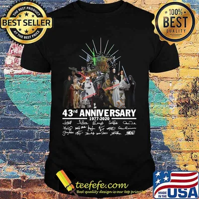 Star wars 43rd anniversary 1977 2020 signatures shirt