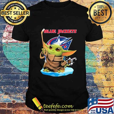 Star wars baby yoda columbus blue jackets shirt