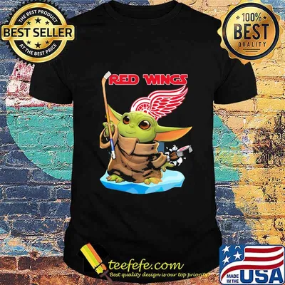 Star wars baby yoda detroit red wings shirt