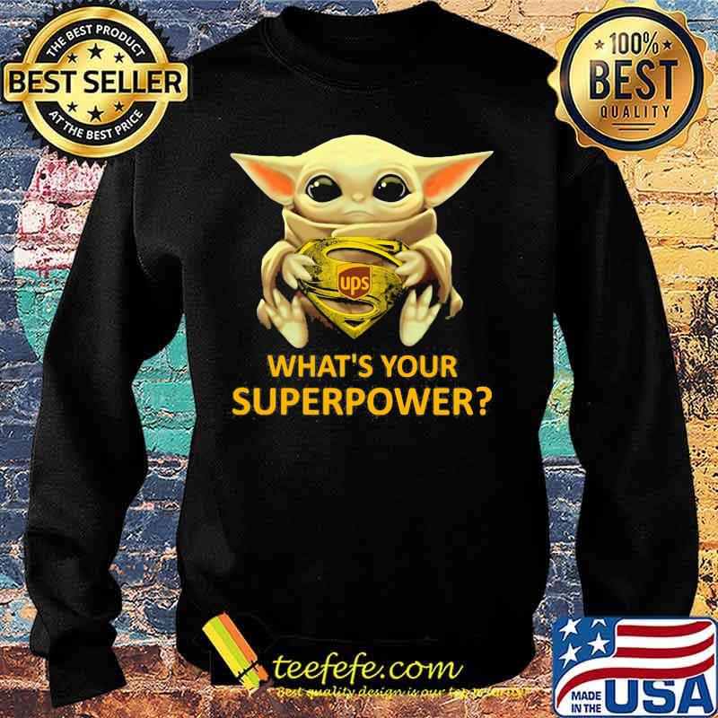 Star wars baby yoda hug superman ups what's your superpower s Sweater Star wars baby yoda hug superman ups what's your superpower s Sweater