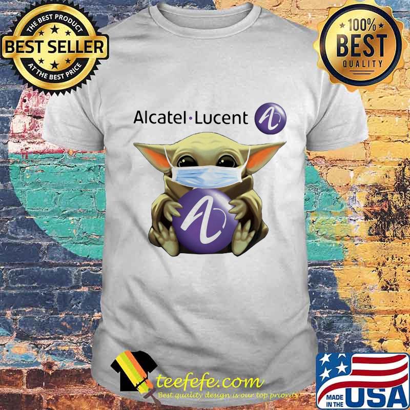 Star wars baby yoda mask hug alcatel lucent shirt