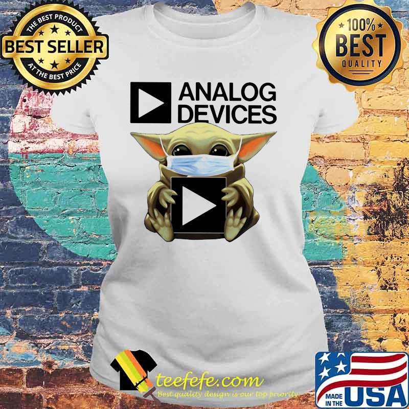 Star wars baby yoda mask hug analog devices s Laides tee Star wars baby yoda mask hug analog devices s Laides tee