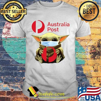 Star wars baby yoda mask hug australia post shirt