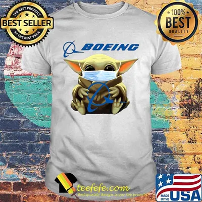 Star wars baby yoda mask hug boeing shirt