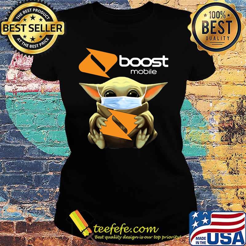 Star wars baby yoda mask hug boost mobile s Ladies tee Star wars baby yoda mask hug boost mobile s Ladies tee