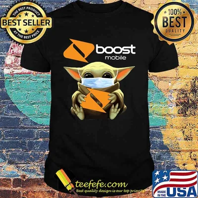 Star wars baby yoda mask hug boost mobile shirt