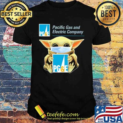 Star wars baby yoda mask hug pacific gas and electric company shirt