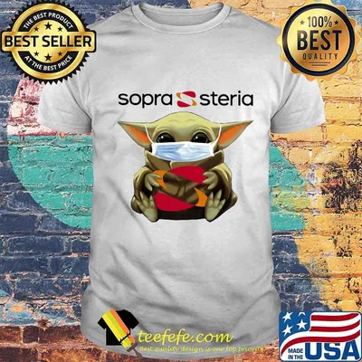 Star wars baby yoda mask hug sopra steria shirt