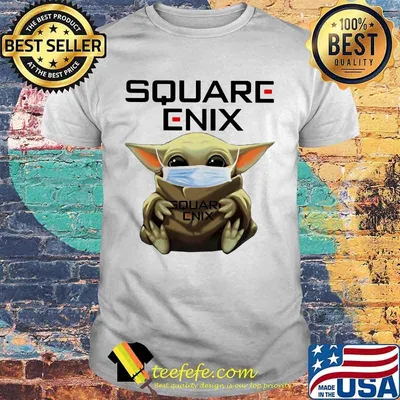 Star wars baby yoda mask hug square enix shirt
