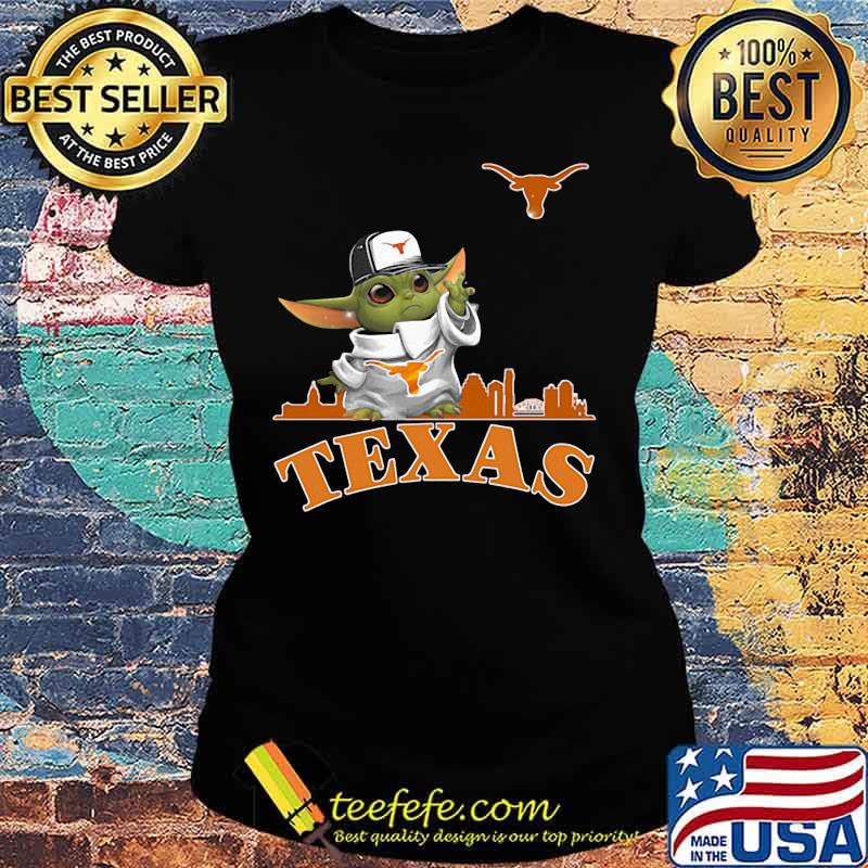 Star wars baby yoda texas longhorn s Ladies tee Star wars baby yoda texas longhorn s Ladies tee