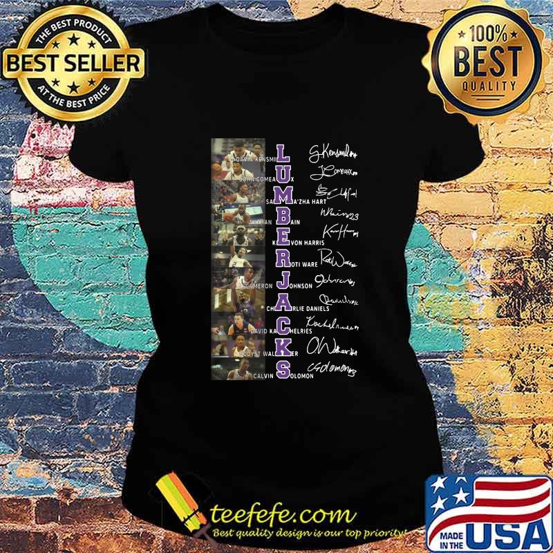 Stephen f. austin lumberjacks basketball players signatures s Ladies tee Stephen f. austin lumberjacks basketball players signatures s Ladies tee