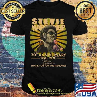 Stevie wonder 70th anniversary 1950 2020 thank you for the memories signature shirt