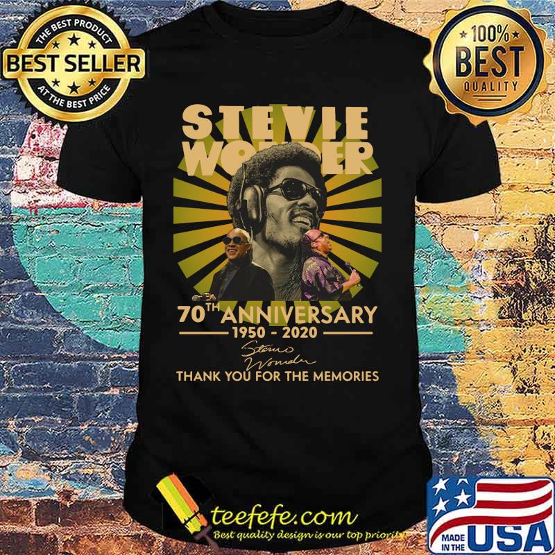 Stevie wonder 70th anniversary 1950 2020 thank you for the memories signature shirt