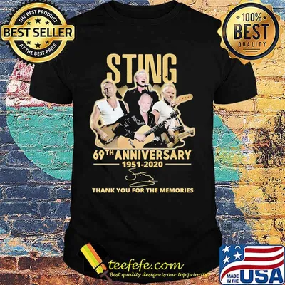 Sting 69th anniversary 1951 2020 thank you for the memories signatures shirt