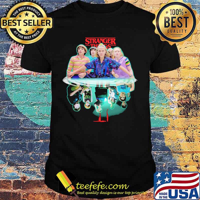 Stranger things movie characters water reflection shirt Stranger things movie characters water reflection shirt