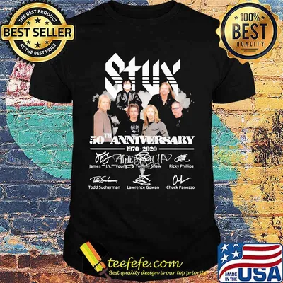 Styx 50th anniversary 1970 2020 characters signatures shirt