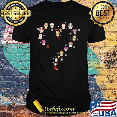Sugar skull diamond heart shirt