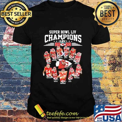 Super bowl liv champions kansas city chiefs football signatures shirt