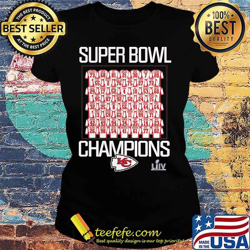 Super bowl liv champions kansas city chiefs players s Ladies tee Super bowl liv champions kansas city chiefs players s Ladies tee