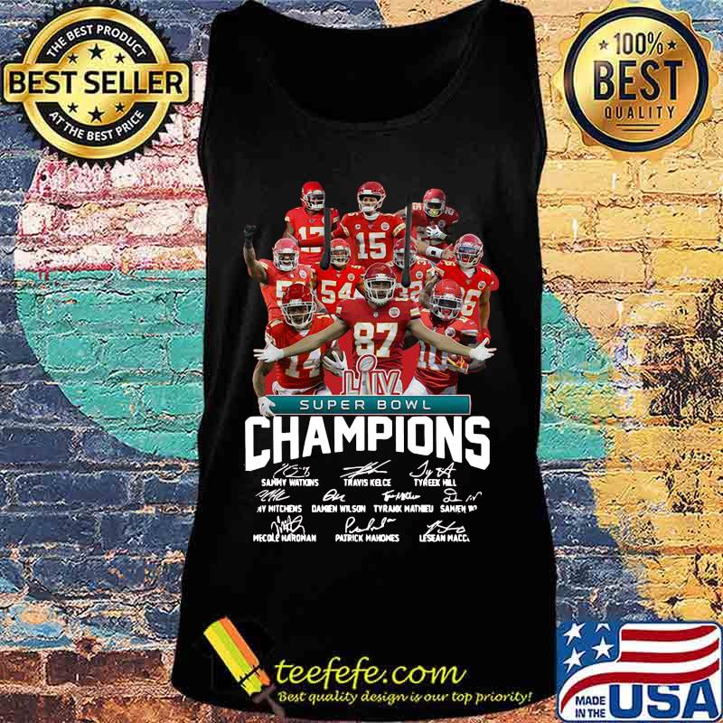 Super bowl liv champions kansas city chiefs players signatures s Tank top Super bowl liv champions kansas city chiefs players signatures s Tank top