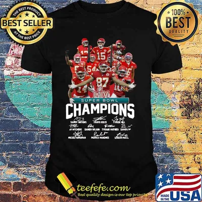 Super bowl liv champions kansas city chiefs players signatures  shirt