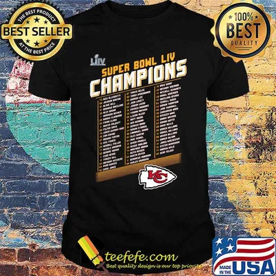 Super bowl liv champions players kansas city chiefs football logo shirt
