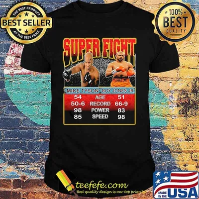 Super fight mike tyson roy jones jr boxing shirt