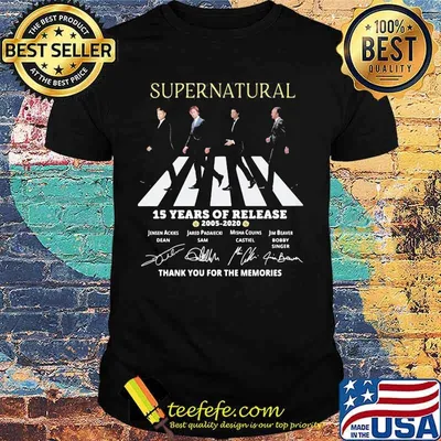 Supernatural abbey road 15 years of release 2005 2020 thank you for the memories signatures shirt
