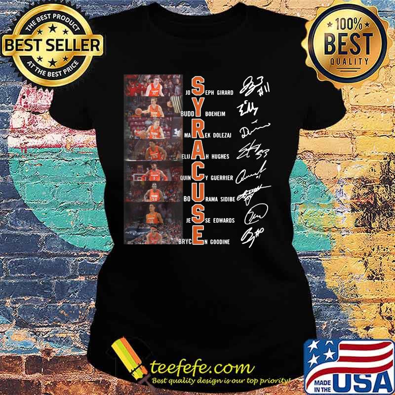 Syracuse orange men's basketball signatures s Ladies tee Syracuse orange men's basketball signatures s Ladies tee