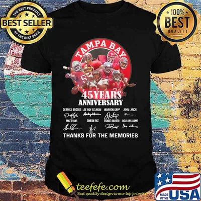 Tampa bay buccaneers 45 years anniversary thank you for the memories signatures shirt