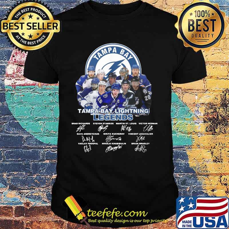 Tampa bay lightning legends hockey players signatures shirt