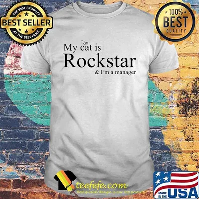 Tan my cat is rockstar and i'm a manager shirt