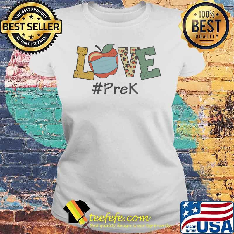 Teacher love prek mask leopard s Laides tee Teacher love prek mask leopard s Laides tee