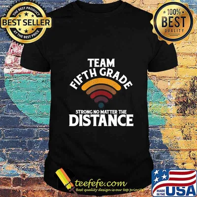 Team Fifth Grade Strong No Matter The Distance Vintage Wifi T-Shirt