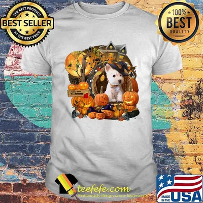 Terrier Puppy Witch Pumpkin Witch Halloween shirt