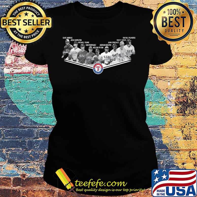 Texas rangers baseball signatures s Ladies tee Texas rangers baseball signatures s Ladies tee