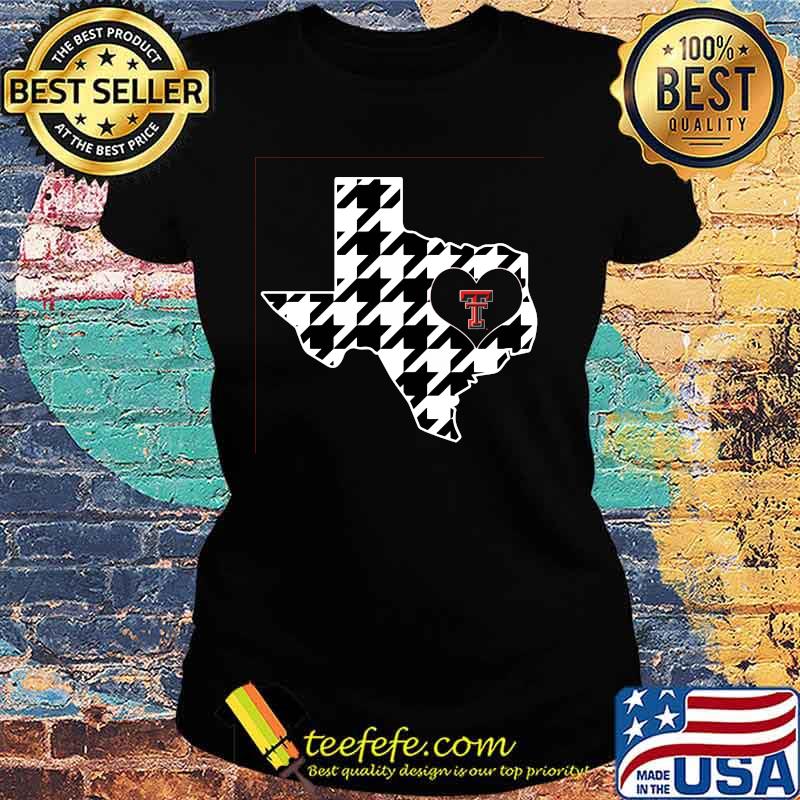 Texas tech red raiders black white pink houndstooth s Ladies tee Texas tech red raiders black white pink houndstooth s Ladies tee