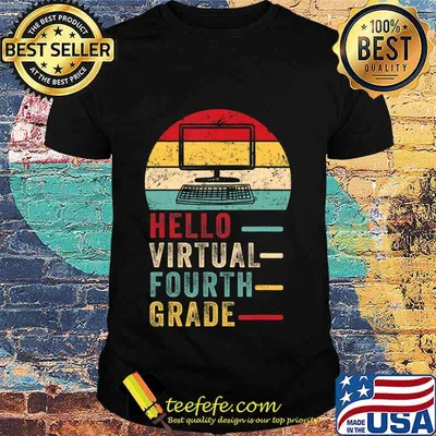 Th Hello Virtual Fourth Grade Costume First Day Of School T-Shirt