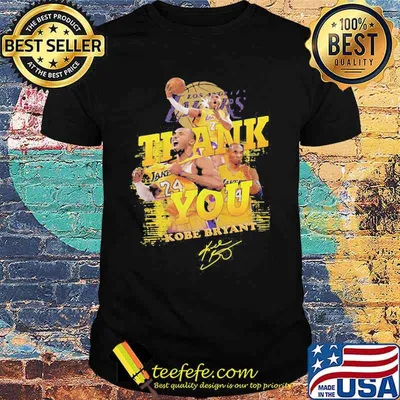 Thank you kobe bryant los angeles lakers basketball signature shirt