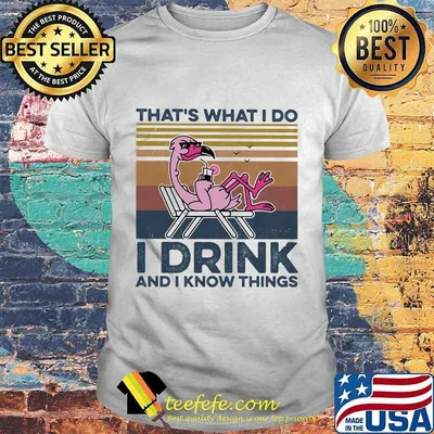THAT'S WHAT I DO I DRINK AND I KNOW THINGS FLAMINGO VINTAGE RETRO SHIRT